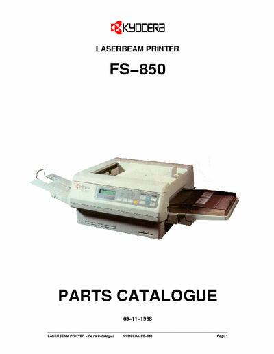 Kyocera FS−850 FS−850
LASERBEAM PRINTER Parts Manual